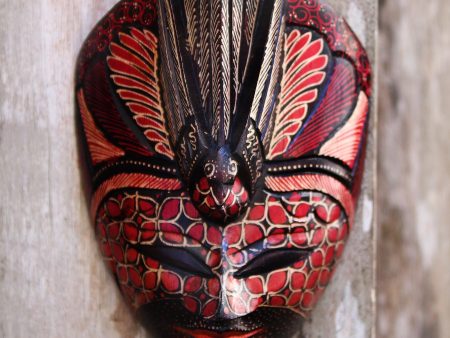 Bird Lord Bird-Themed Batik Wood Mask from Java Supply