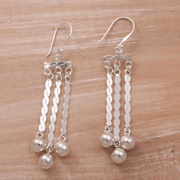 Ballroom Candles Sterling Silver Bauble Dangle Earrings from Bali Fashion