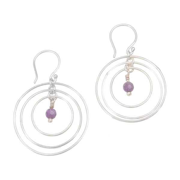 Atoms Amethyst and Sterling Silver Dangle Earrings form Bali Cheap