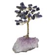 Blue Leaves Sodalite Gemstone Tree with an Amethyst Base from Brazil For Sale