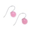 Beautiful Orbs Round Rose Quartz Drop Earrings from Thailand Online Hot Sale