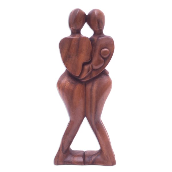 Happy Family Suar Wood Sculpture on Sale