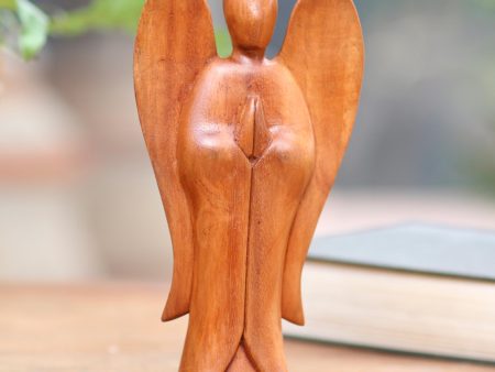 Angel Song of Peace Carved Wood Sculpture Online now