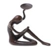 Ballet Bowl Balinese Antiqued Bronze Figurine with a Bowl Online Hot Sale