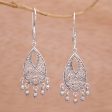 Ballroom Crest Artisan Handmade 925 Sterling Silver Chandelier Earrings For Cheap