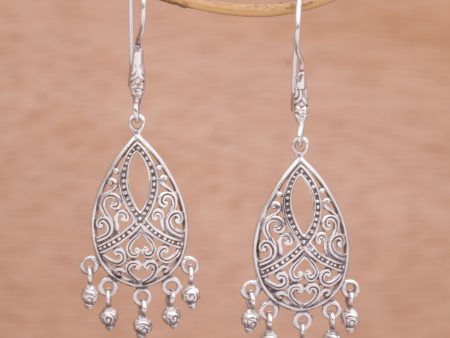 Ballroom Crest Artisan Handmade 925 Sterling Silver Chandelier Earrings For Cheap