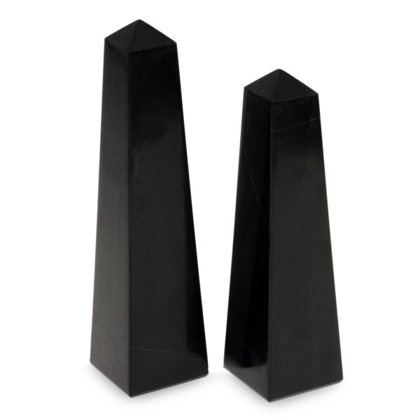 Black Towers Handcrafted Gemstone Sculpture (Pair) Supply