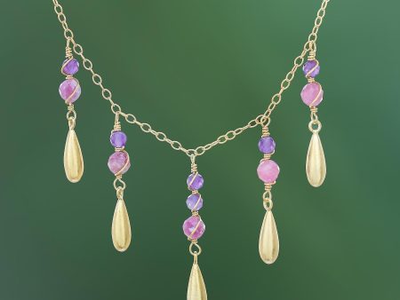 Aria Tourmaline and Amethyst Pendant Waterfall Necklace Sale