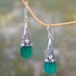 Bali Tradition Sterling Silver and Green Onyx Earrings Online