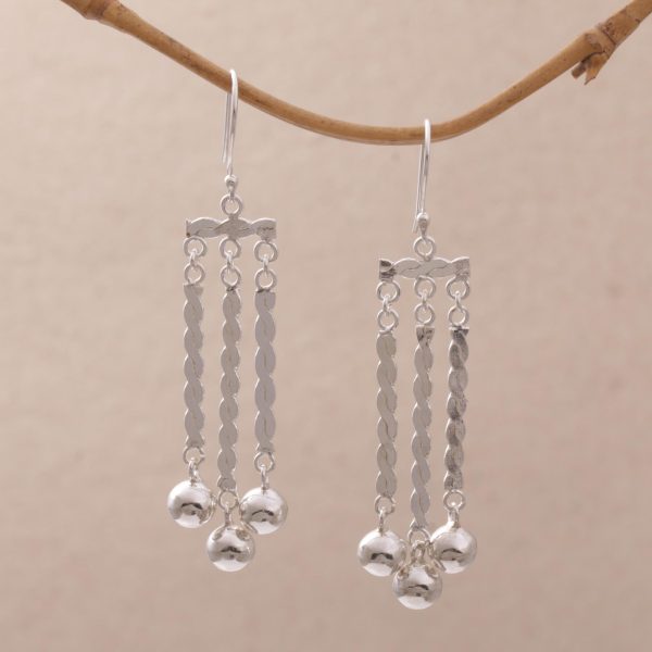 Ballroom Candles Sterling Silver Bauble Dangle Earrings from Bali Fashion