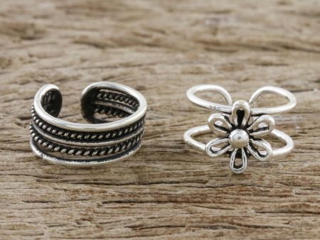 Boutique Garden Floral and Patterned Sterling Silver Ear Cuffs from Thailand on Sale