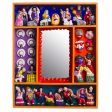 Ayacucho Birth Retablo-Style Nativity Wood Wall Mirror from Peru on Sale