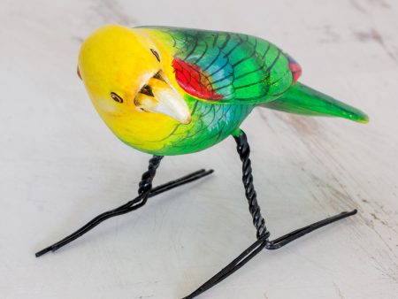 Yellow-Headed Parrot Hand Sculpted Ceramic Yellow Headed Parrot Figurine Discount