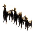 Black Llamas of the Andes Set of 4 Black Glass Llama Figurines with Gilded Accents For Discount