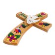 Beauty and Purity Hand-Painted Bird Motif Pinewood Wall Cross from El Salvador Supply