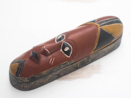 African Pride Wood Decorative Box Shaped Like an African Mask Online Hot Sale