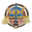 Adenike Hand Carved Rubberwood Round Adenike Mask with Raffia Sale