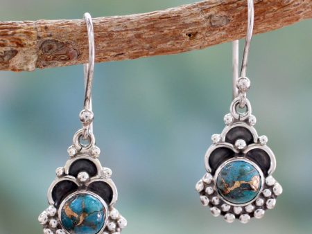 Blue Rapture Sterling Silver Earrings Handcrafted with Blue Turquoise Online