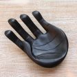 Black Palm Hand-Carved Wood Sculpture of a Hand in Black from Indonesia For Sale