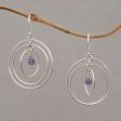 Atoms Amethyst and Sterling Silver Dangle Earrings form Bali Cheap