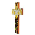 Bird of Hope Hand-Painted Pinewood Wall Cross with a Dove of Peace Cheap