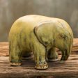 Yellow Elephant Mottled Yellow Celadon Ceramic Figurine Supply