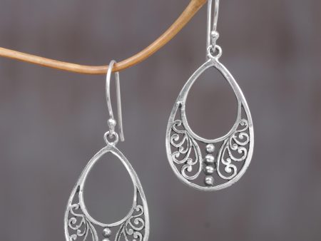 Young Beauty Sterling Silver Openwork Dangle Earrings from Indonesia Hot on Sale