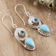 Wondrous Coil Dangle Earrings with Larimar and Blue Topaz Discount