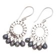 Black Moon Aura Sterling Silver Pearl Chandelier Earrings Online Hot Sale