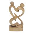 Balanced Hearts Abstract Crocodile Wood Statuette of Loving Couple from Bali Online now