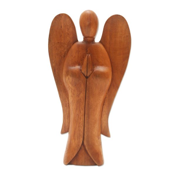 Angel Song of Peace Carved Wood Sculpture Online now