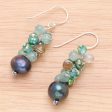 Winter Blue-Green Gemstone Cluster Dangle Earrings Online now