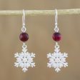 Winter Wonderland Sterling Silver Snowflake Earrings with Chalcedony Supply