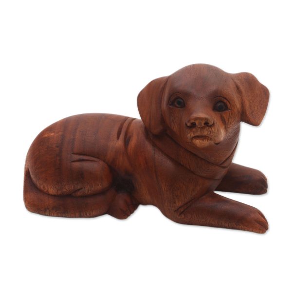 Best Boy Hand-Carved Wood Dog Sculpture from Bali Supply