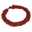 Bangkok Belle Red Torsade Necklace Wood Beaded Jewelry For Discount