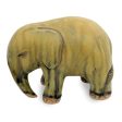 Yellow Elephant Mottled Yellow Celadon Ceramic Figurine Supply