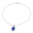 Blue Serenity Eight Carat Chalcedony and Sterling Silver Pendant Necklace Discount