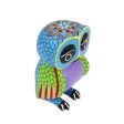 Night Fantasy Wood Owl Sculpture with Hand Painted Star Design from Mexico Online Sale