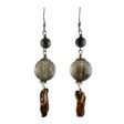 Beautiful Exotic Pearl and smoky quartz dangle earrings Supply