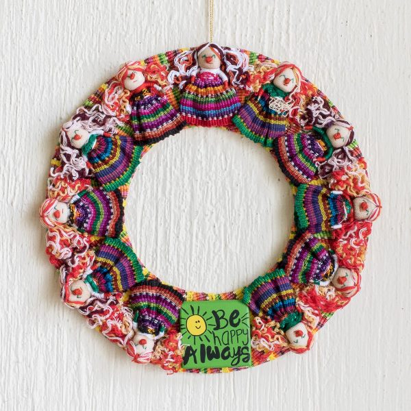 Be Happy Always Handmade Guatemalan Worry Doll Happy Wreath Supply