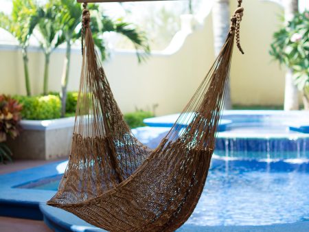 Autumnal Bronze Handcrafted Mexican Solid Swing Hammock For Cheap