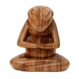 Asana Pose Yoga Frog Carved Wood Sculpture Discount