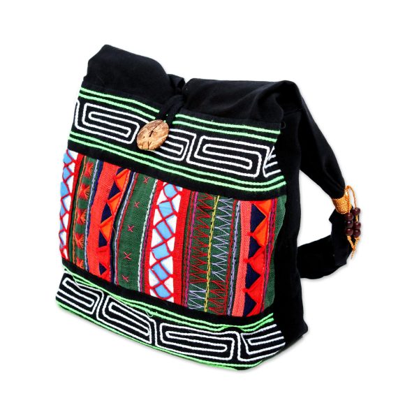 Ardent Thai Thai Multicolored Cotton Shoulder Bag with Geometric Motif Fashion