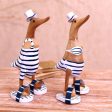 Beachside Ducks Bamboo Root and Wood Duck Beach Goer Sculptures (Pair) For Sale