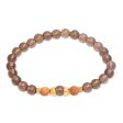 Batuan Tune Smoky Quartz Beaded Stretch Bracelet with Wood Accents Online Sale