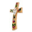 Beauty and Purity Hand-Painted Bird Motif Pinewood Wall Cross from El Salvador Supply