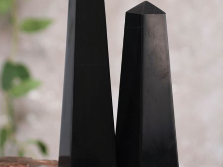 Black Towers Handcrafted Gemstone Sculpture (Pair) Supply