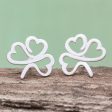 Beautiful Clover Sterling Silver Clover Stud Earrings from Thailand For Cheap