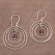 Atoms Amethyst and Sterling Silver Dangle Earrings form Bali Cheap