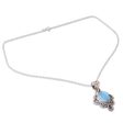 Blue Antique Radiance Handcrafted Antique Style Silver and Chalcedony Necklace For Cheap